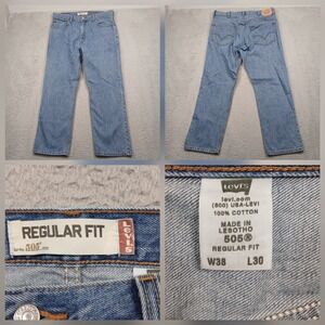 Levi's 506 Regular Fit Jeans Men's 38x30 Blue Denim Made in Lesotho